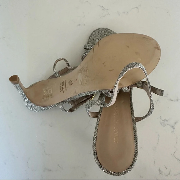 Stuart Weitzman Starla 80 Ankle strap Sandal Color Glitter Size: 5 - Picture 5 of 5